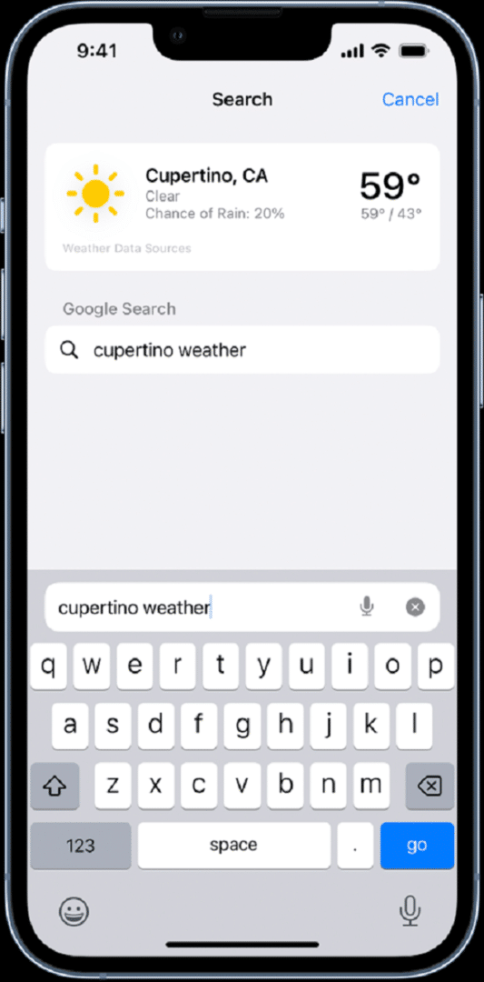 Search in Safari