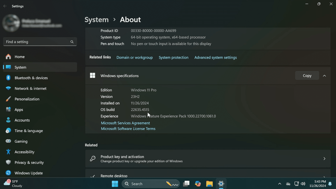 New Windows 11 Build 22635.4515