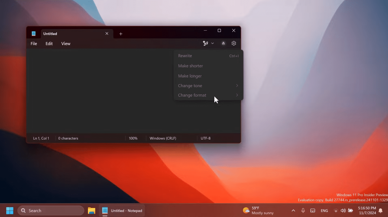 New Windows 11 Build 27744