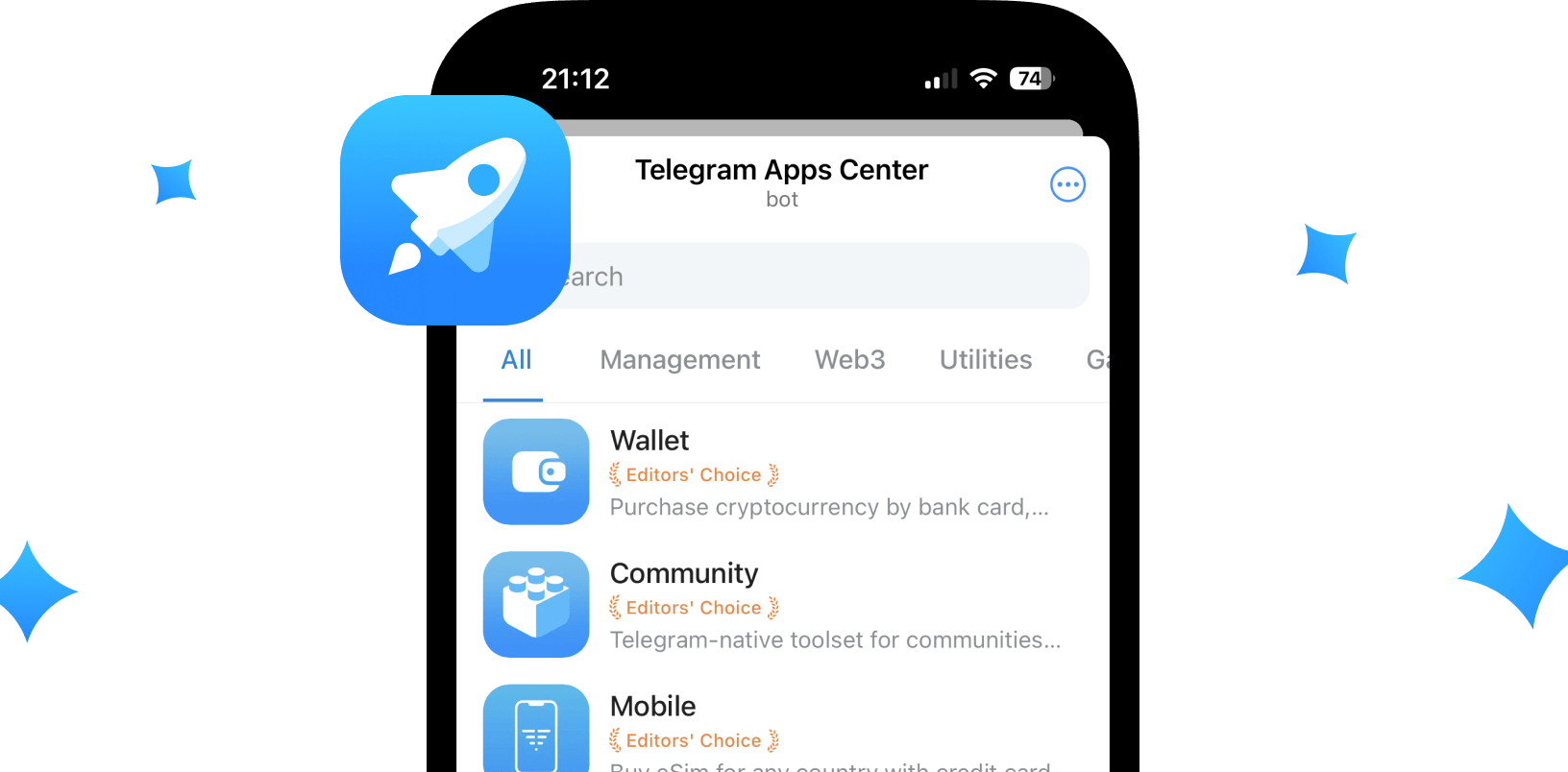 تطبيقات Telegram المصغرة