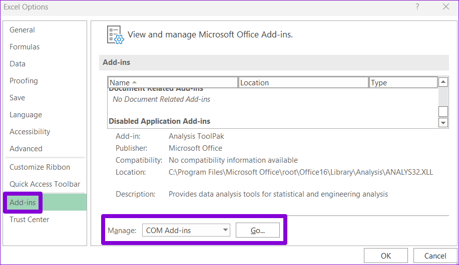 لا توجد ذاكرة كافيه فى Microsoft Excel