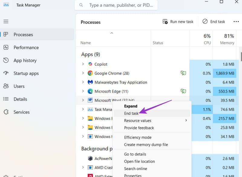 مشكلة توقف Outlook