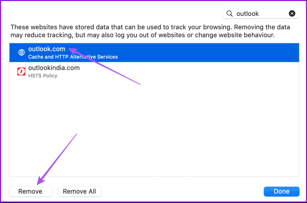 عدم عمل Outlook على Safari