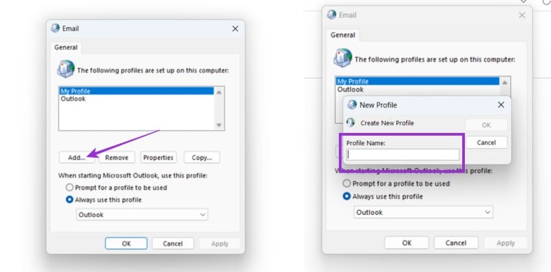 مشكلة توقف Outlook