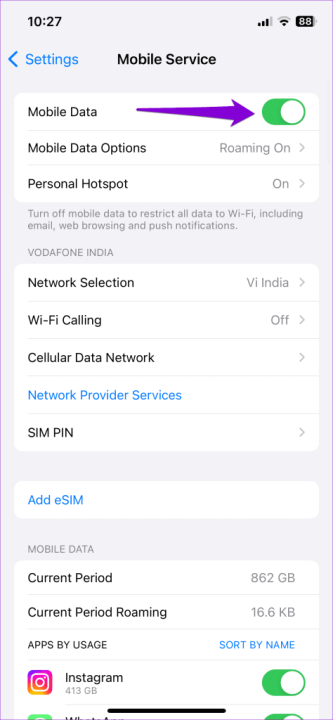 5 حلول لخطأ Could Not Activate Cellular Data Network على iPhone 1