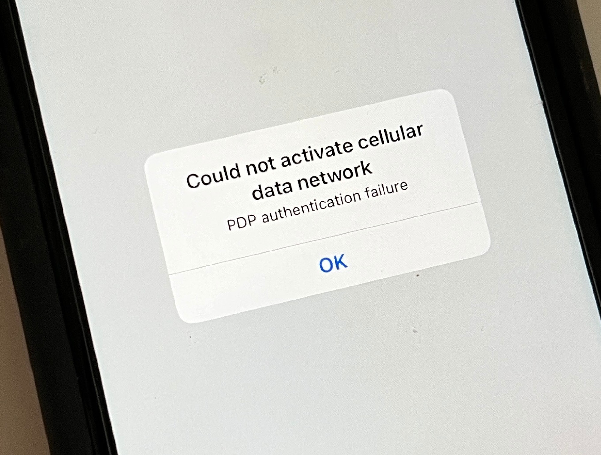 Could Not Activate Cellular Data Network